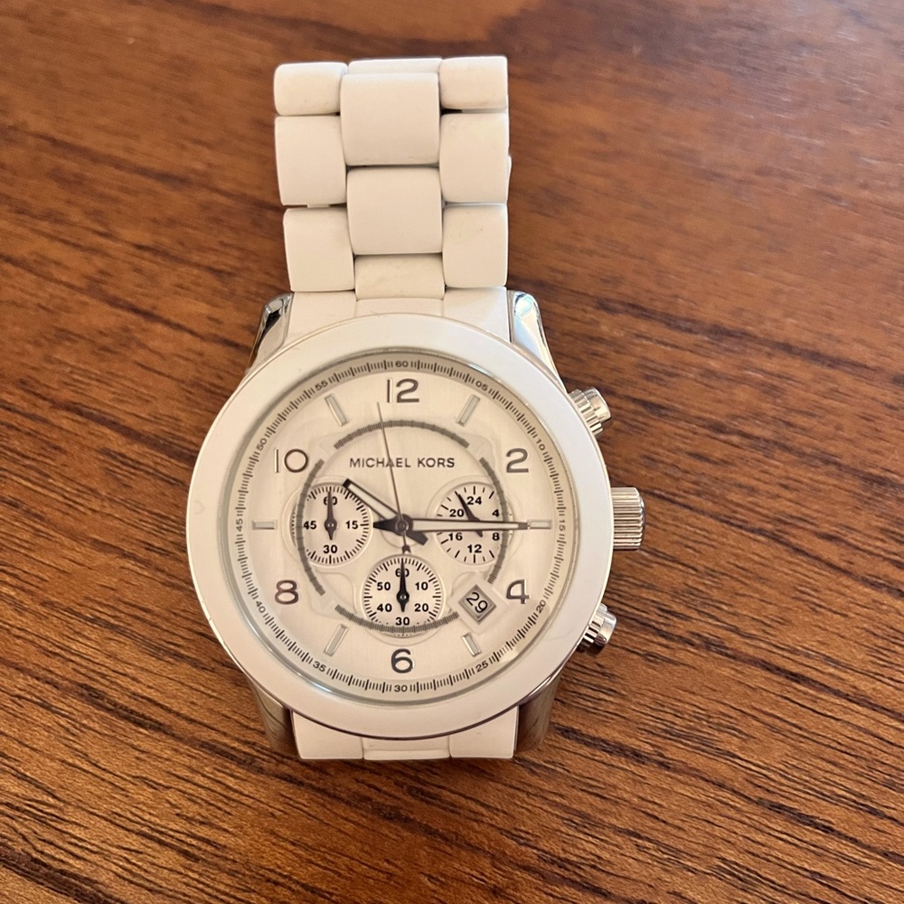 White Michael Kors watch, large face